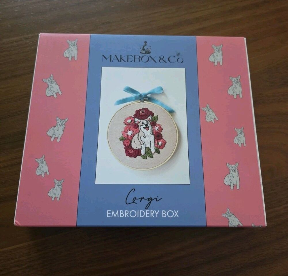 Makebox & Co~Corgi Embroidery Box~Embroidery Kit~Corgi Dog